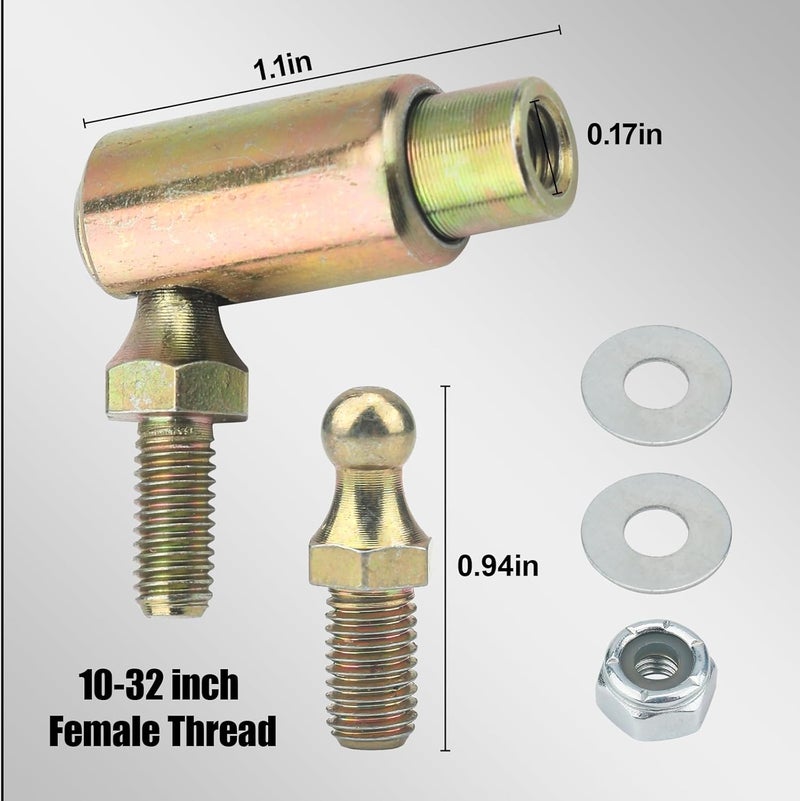 GGTE Throttle Disconnect, Quick Release Ball Joint, 10-32 In Female Thread, Throttle Cable Ball End, Steel Carburetor Linkages - Image 2